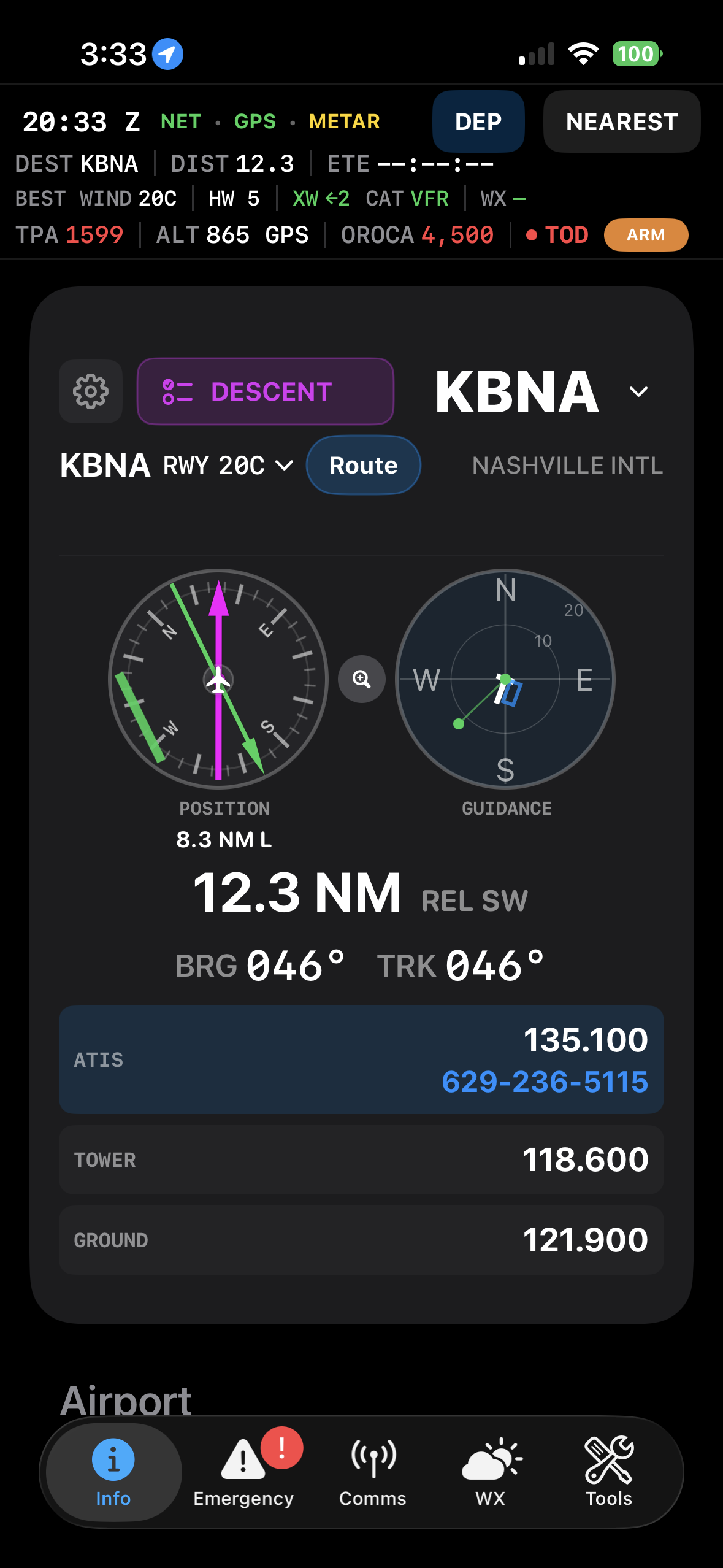 Flight Cue cockpit awareness on iPhone