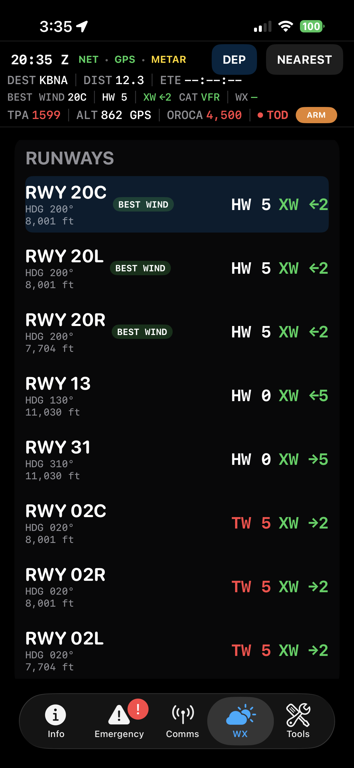 Best runway comparison on iPhone