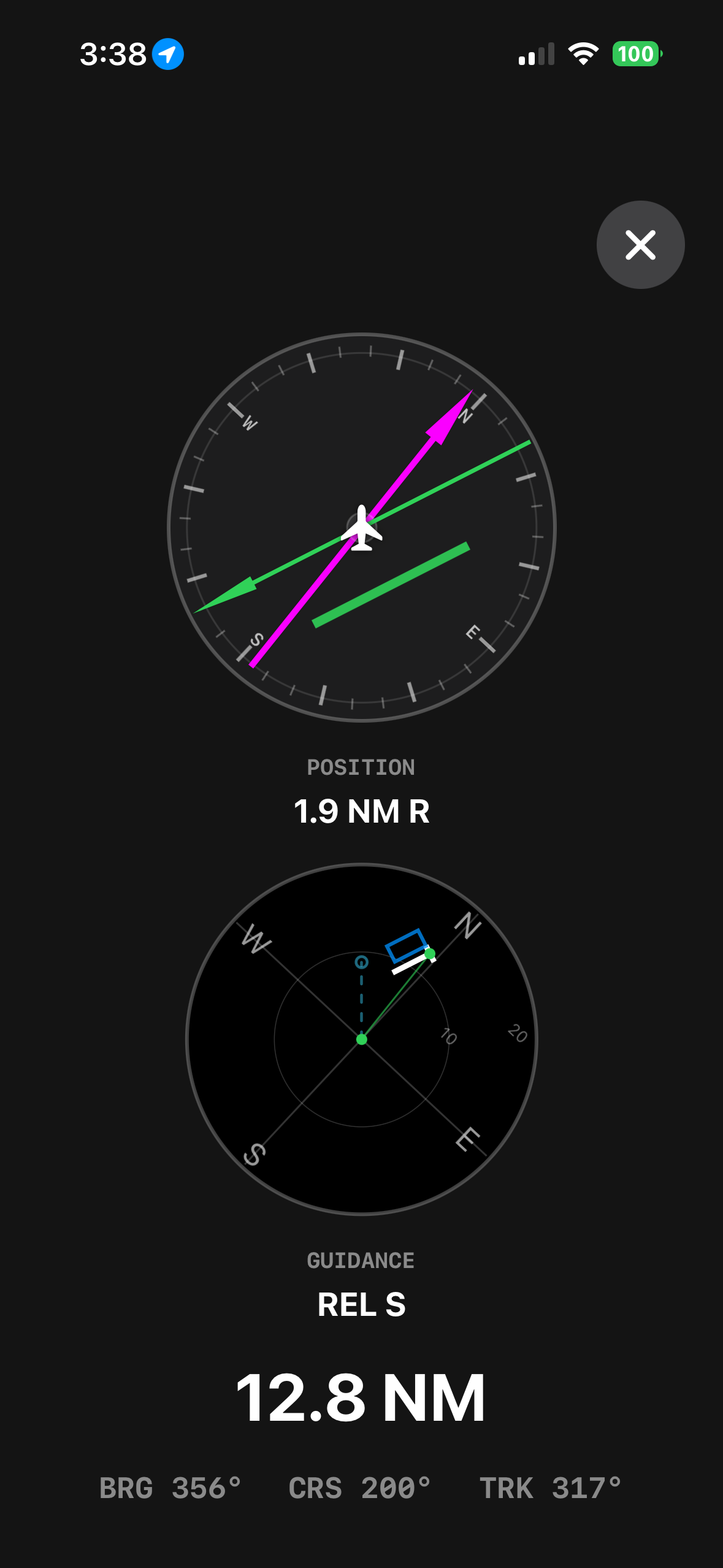 Runway HSI on iPhone