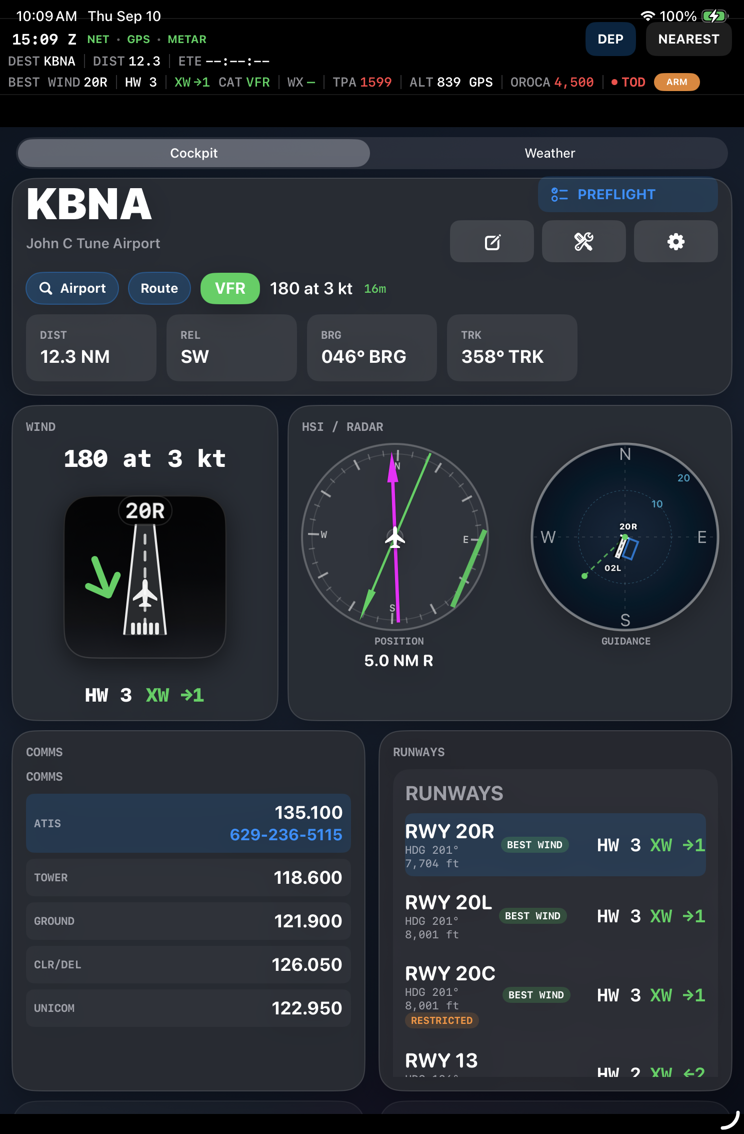 Flight Cue HSI cross-track guidance