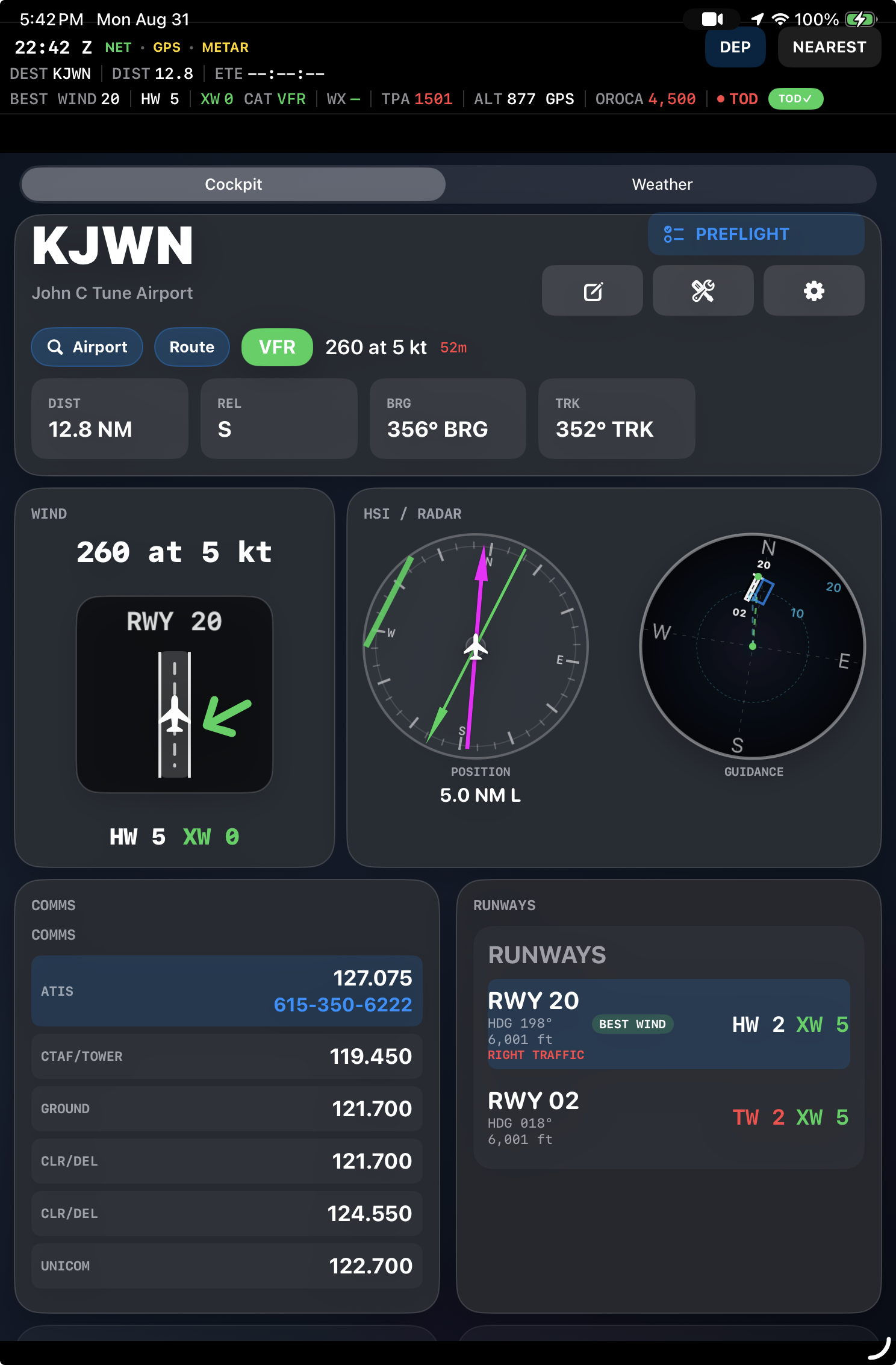Flight Cue cockpit awareness on iPad
