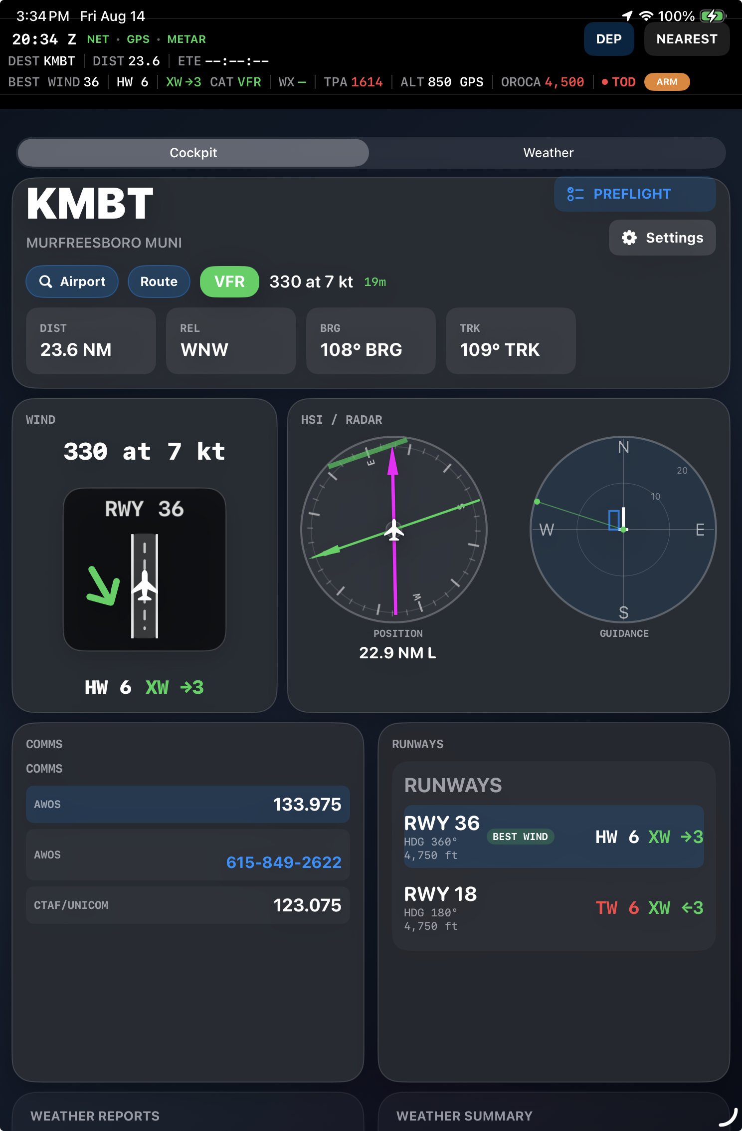 Flight Cue cockpit awareness on iPad