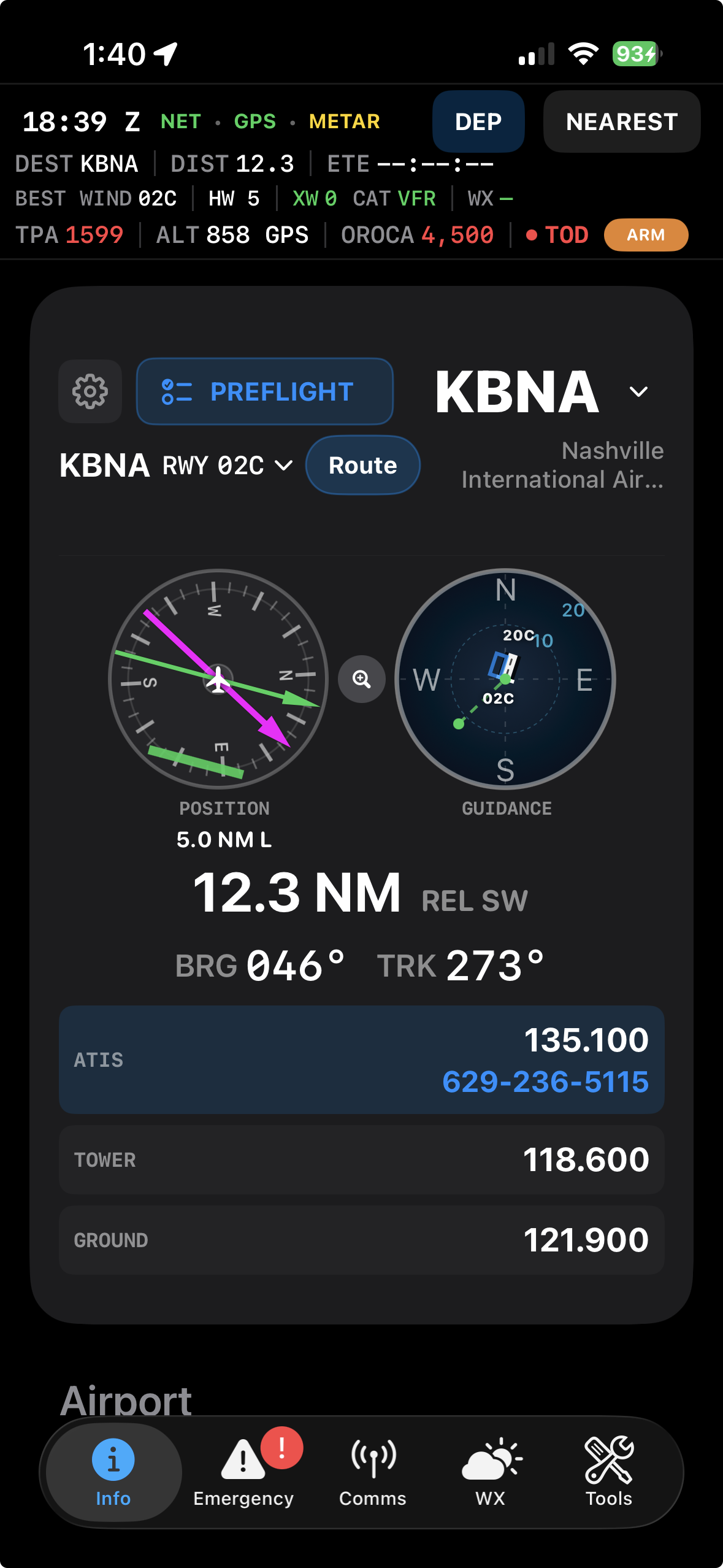 Flight Cue Navigation Display