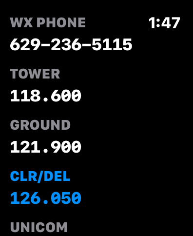 Flight Cue communications on Apple Watch
