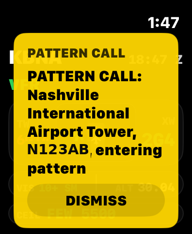 Pattern call alert on Apple Watch